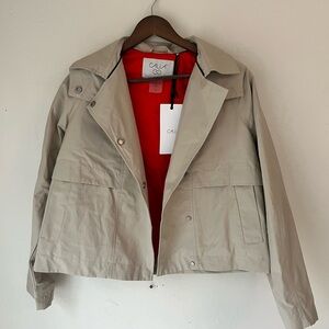 CALIA by Carrie Underwood Beige Trench Coat with Red Lining